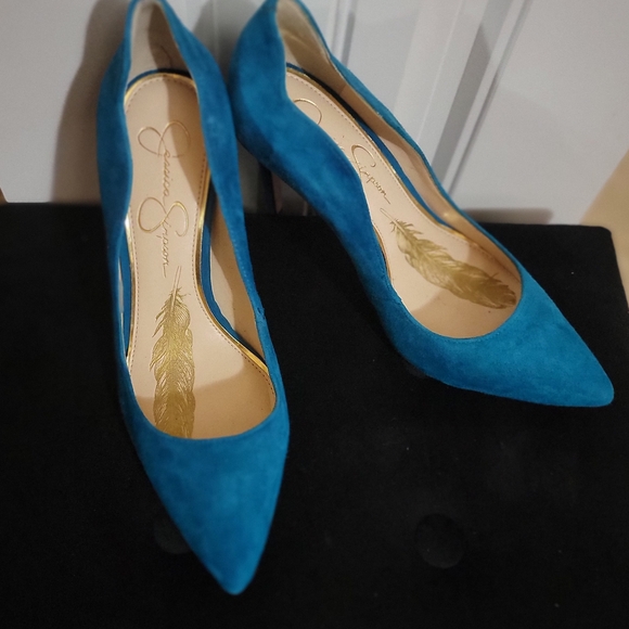 Jessica Simpson Shoes - Jessica Simpson Vibrant Blue Suede Heels